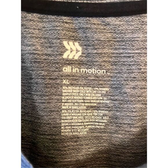 All in Motion Men's T Shirt Gray Striped XL Short Sleeve (3902) - Picture 2 of 3